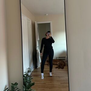 Aritzia TNA Black Women's Waffle Top & Jogger